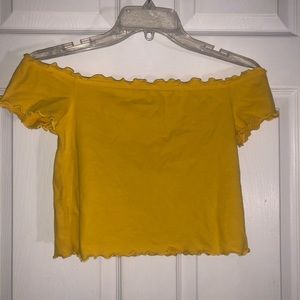 yellow off the shoulder top